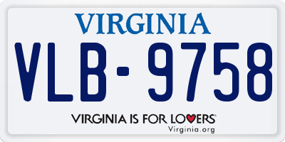 VA license plate VLB9758