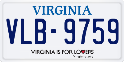 VA license plate VLB9759