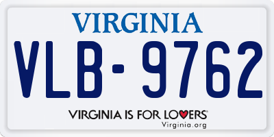 VA license plate VLB9762