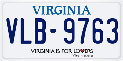 VA license plate VLB9763