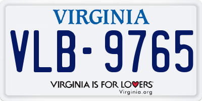 VA license plate VLB9765