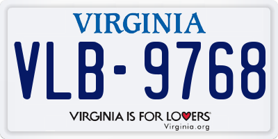 VA license plate VLB9768