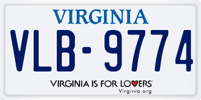VA license plate VLB9774