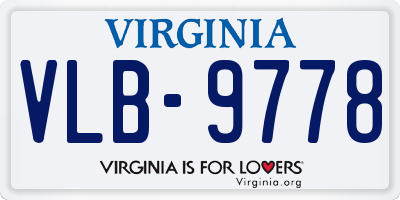 VA license plate VLB9778