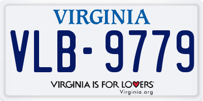 VA license plate VLB9779