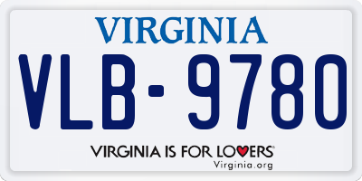 VA license plate VLB9780