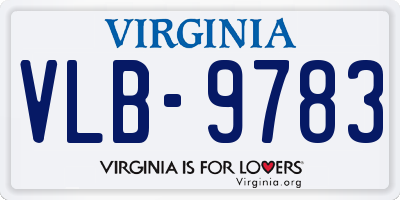 VA license plate VLB9783