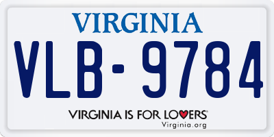 VA license plate VLB9784