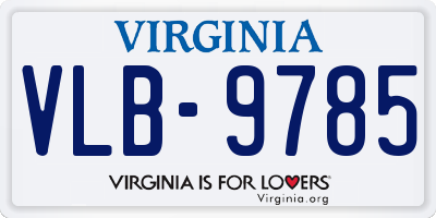 VA license plate VLB9785