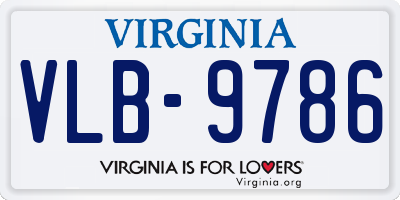 VA license plate VLB9786