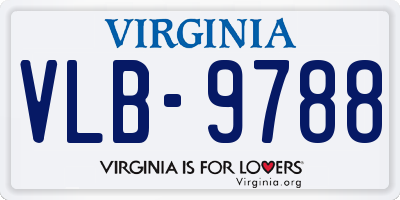 VA license plate VLB9788
