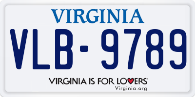 VA license plate VLB9789