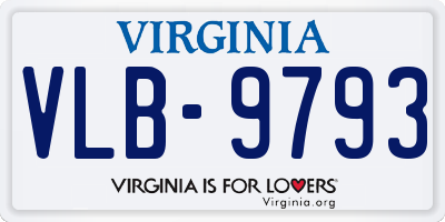 VA license plate VLB9793