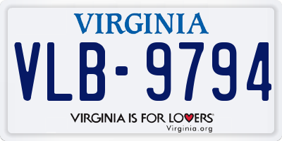 VA license plate VLB9794