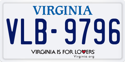 VA license plate VLB9796