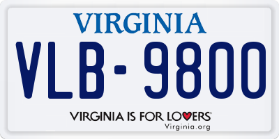 VA license plate VLB9800