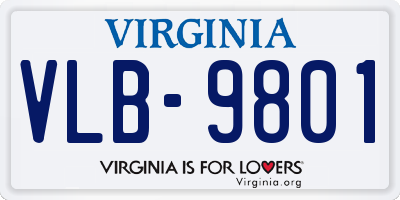 VA license plate VLB9801