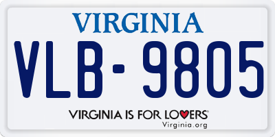 VA license plate VLB9805