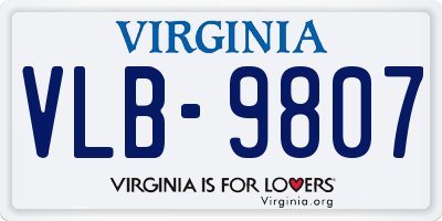 VA license plate VLB9807