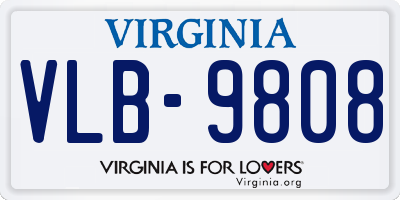 VA license plate VLB9808