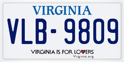 VA license plate VLB9809