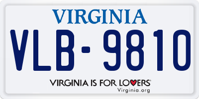 VA license plate VLB9810