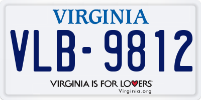 VA license plate VLB9812