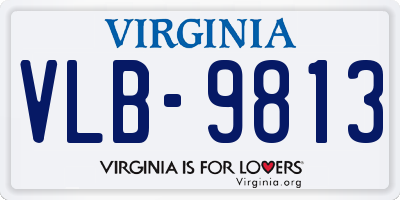 VA license plate VLB9813