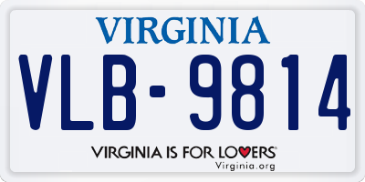 VA license plate VLB9814