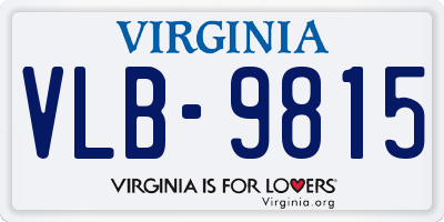 VA license plate VLB9815