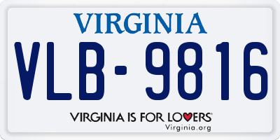 VA license plate VLB9816
