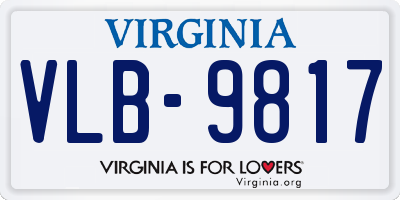 VA license plate VLB9817