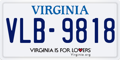 VA license plate VLB9818