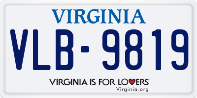 VA license plate VLB9819