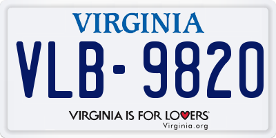 VA license plate VLB9820