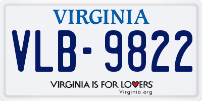 VA license plate VLB9822