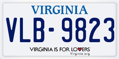 VA license plate VLB9823