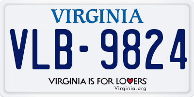 VA license plate VLB9824