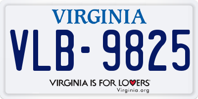 VA license plate VLB9825