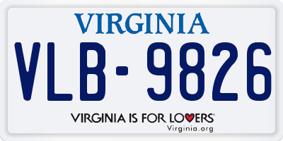 VA license plate VLB9826