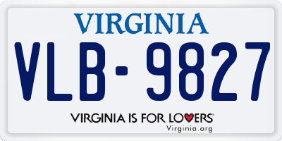 VA license plate VLB9827