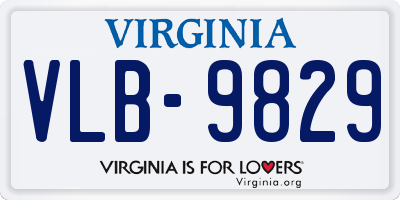 VA license plate VLB9829