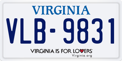 VA license plate VLB9831