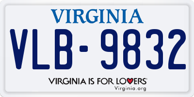 VA license plate VLB9832