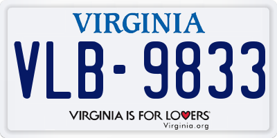 VA license plate VLB9833