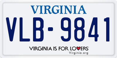 VA license plate VLB9841