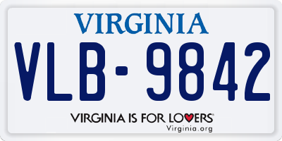 VA license plate VLB9842