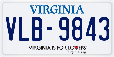 VA license plate VLB9843
