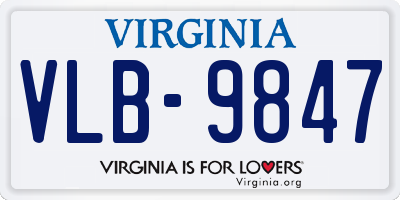 VA license plate VLB9847