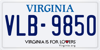 VA license plate VLB9850